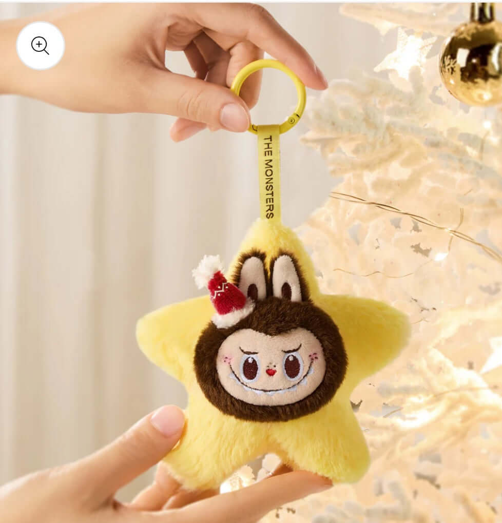 Porte-clé Labubu Christmas Star – peluche kawaii édition Noël