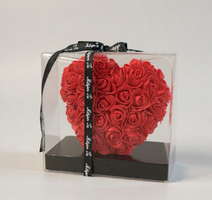 Cœur de Roses Rouges Éternelles – Cadeau Amour Luxe Saint-Valentin
