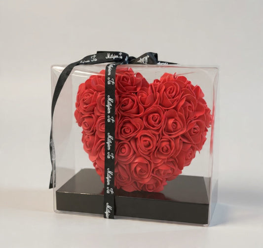Cœur de Roses Rouges Éternelles – Cadeau Amour Luxe Saint-Valentin
